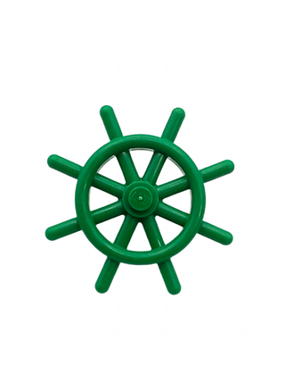 Boat, Ship's Wheel with Slotted Pin, Part# 4790b Part LEGO® Green