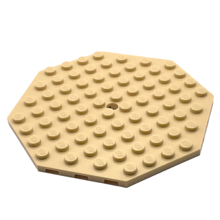 Plate, Modified 10x10 Octagonal with Hole, Part# 89523 Part LEGO® Tan