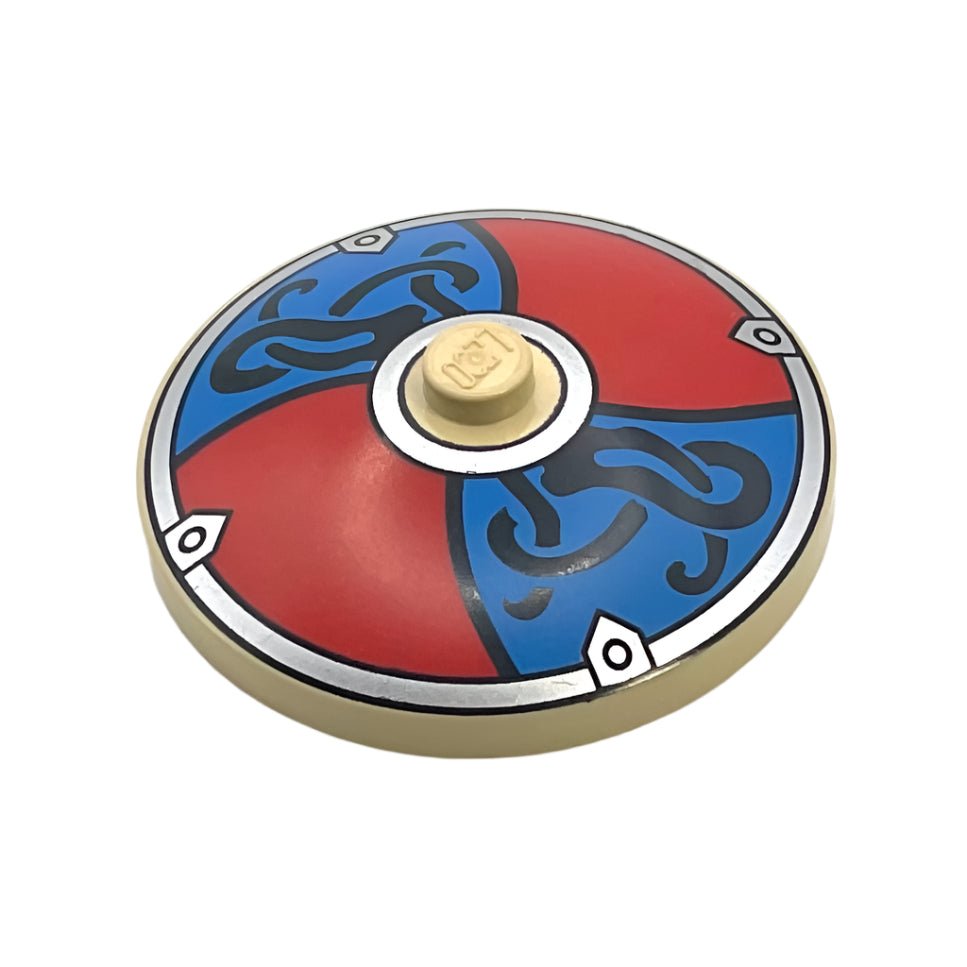 Viking Shield Red/Blue with Black Ornament Pattern, Dish 4x4 Inverted ...