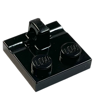 Hinge Plate 2 x 2 Locking with 1 Finger on Top, Part# 92582 Part LEGO® Black