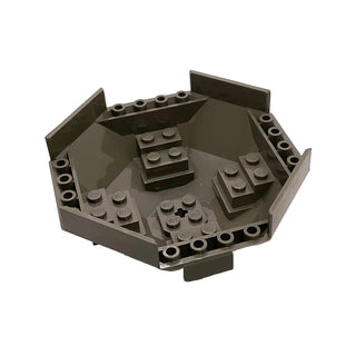 Cockpit 10 x 10 x 4 Octagonal with Axle Hole, Part# 2618 Part LEGO® Dark Gray Very Good