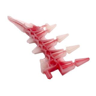 Bionicle Weapon Small Blade with 4 Spikes with Marbled Red Pattern, Part# 61807pb01 Part LEGO® Milky White Very Good