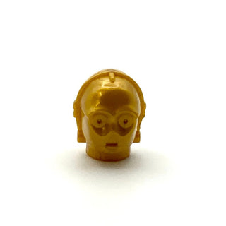 Minifigure Head Modified, C3PO/TC Series Protocol Droid, Plain, Part# x134 Part LEGO® Pearl Gold  