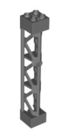 Support 2x2x10 Girder Triangular Vertical Type 4, Part# 95347 Part LEGO® Dark Bluish Gray  