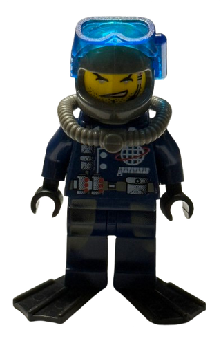 Dash - Mission Deep Sea, Trans-Dark Blue Scuba Mask, Black Flippers, alp017a - LEGO® Alpha Team Minifigure