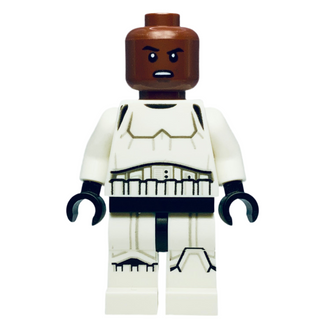 Imperial Stormtrooper - Male, Dual Molded Helmet with Light Bluish Gray Panels on Back, Reddish Brown Head, Grimace, sw1167 Minifigure LEGO®