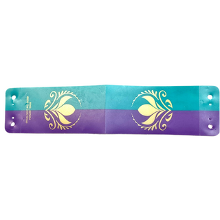 Plastic Canopy with Purple and Dark Turquoise Stripes and Arendelle Crest Flowers Pattern, Part# 61862 Part LEGO® Very Good
