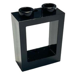 Window 1 x 2 x 2 Flat Front, Part# 60592 Part LEGO® Black