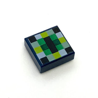 Tile 1x1 with Pixelated Eye of Ender Pattern, Part# 3070pb101 Part LEGO® Dark Blue  