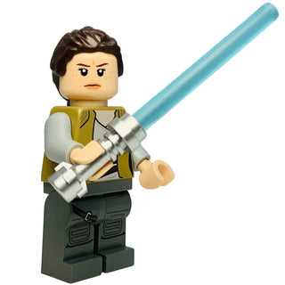 Rey - Dark Tan Jacket, sw0888 - LEGO® Star Wars Minifigure Minifigure LEGO® Like New with Lightsaber