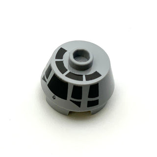 Cone 2x2 Truncated with Black Millennium Falcon Cockpit Pattern, Part# 98100pb05 Part LEGO® Dark Bluish Gray  