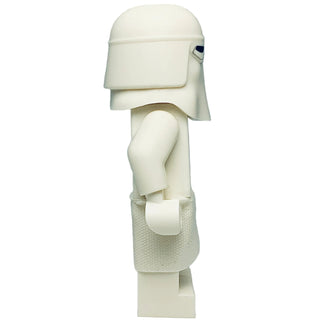 White minifigure with helmet, armor plating, and textured belt detail in commander style armor.