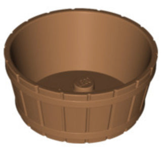 Container, Half Large Barrel with Axle Hole, Part# 64951 Part LEGO® Medium Nougat  