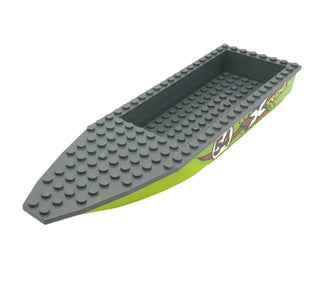 Boat, Hull Unitary 28x8 with Dark Bluish Gray Top, Part# 92710c01 Part LEGO® Decent - Lime  