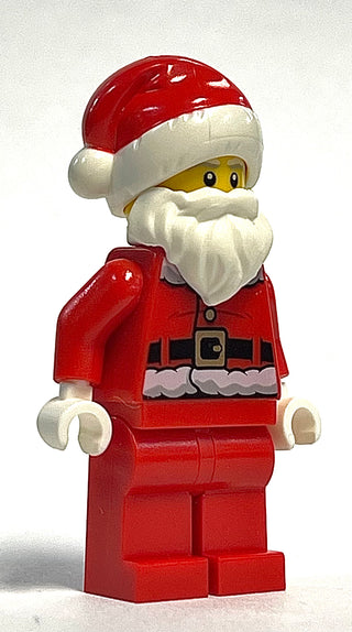 Santa - Red Fur Lined Jacket with Button, Red Legs, Light Bluish Gray and White Bushy Eyebrows, hol125 Minifigure LEGO®   