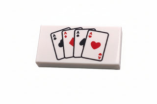 Tile 1 x 2 with Playing Cards Four Aces Pattern, part# 3069pb0264