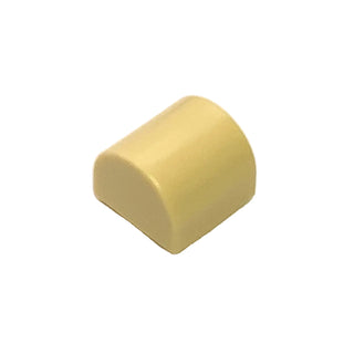 Tan curved slope brick with rounded top surface and flat base.