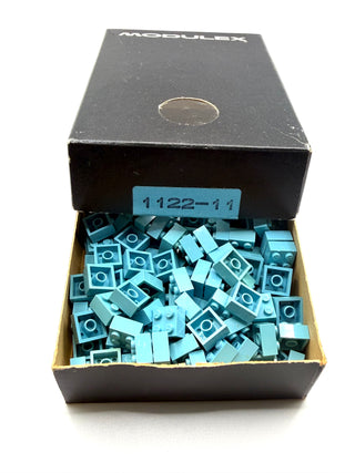 Modulex Set 1122-11 MX Pastel Blue 2x2 Bricks x200 1975-1981