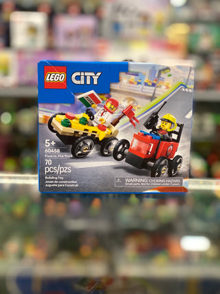 Pizza vs. Fire Truck Race Car Pack, 60458 Building Kit United Brick Co®