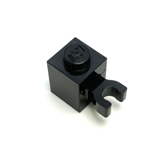 Brick, Modified 1x1 with Open U Clip (Vertical Grip) - Solid Stud, Part# 60475 Part LEGO® Black  