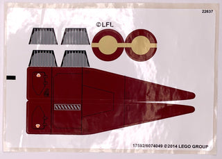 Sticker Sheet for Set Jedi Scout Fighter, 75051, International Version - (17592/6074049), Part# 75051stk01a Part LEGO® Complete