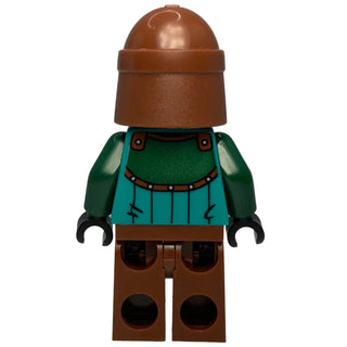 Kraken Warrior - Male, Reddish Brown Helmet, Eye Patch, idea229 - LEGO® Castle Minifigure