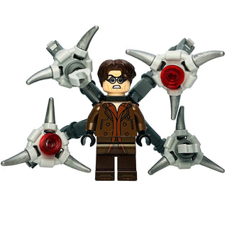 Dr. Octopus (Otto Octavius) / Doc Ock - Reddish Brown Outfit, Mechanical Arms, sh1060 Minifigure LEGO® Like New with Arms
