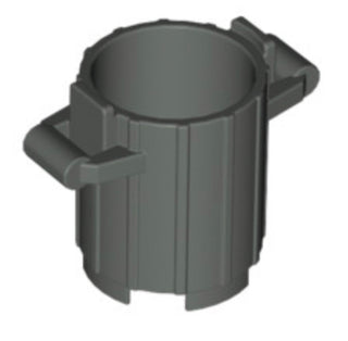 Trash Can Container with 2 Cover Holders, Part# 2439  LEGO® Dark Gray  