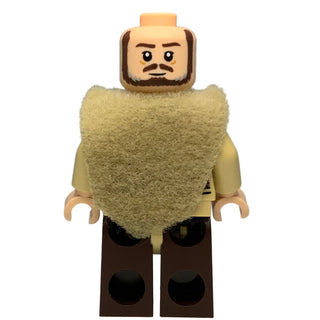 Qui-Gon Jinn, Dark Brown Beard - sw1334b - LEGO® Star Wars Minifigure