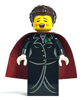 Caroler, Female - Gold Buttons and Holly Lapel Pin, Hol063 Minifigure LEGO®   