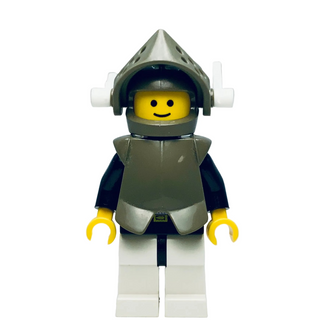 Black Castle Knight with Breastplate - Armor over Blue, Dark Gray Helmet and Visor, White Dragon Plumes, cas167 - LEGO® Castle Minifigure Minifigure LEGO®