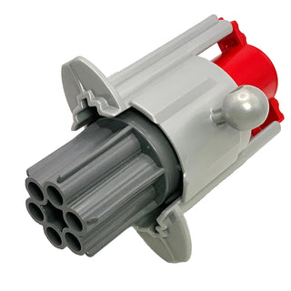 Projectile Launcher, Bionicle Weapon Cordak Blaster with Red Plunger and Dark Bluish Gray Barrel, Part# 57523c01