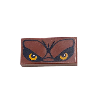 Tile 1 x 2 with Bright Light Orange Eyes, Furrowed Brow Pattern, Part# 3069pb0294