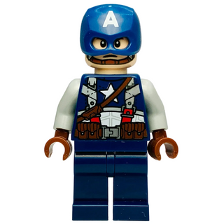 Captain America - Dark Blue Suit with Strap, sh1011 - LEGO® Marvel Minifigure Minifigure LEGO® Like New