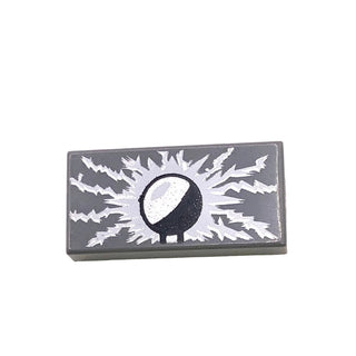 Tile 1 x 2 with Radio Antenna Lightning Pattern, Part# 3069pb0398