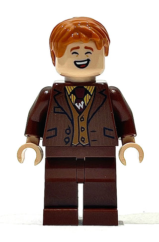 George Weasley - Reddish Brown Suit, Dark Red Tie, Smiling / Laughing, hp435 Minifigure LEGO®   