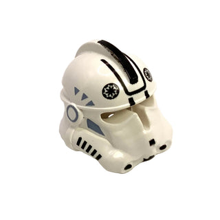 Minifigure, Headgear Helmet SW Clone Trooper Ep. 3 Pilot Pattern, Part# 50995pb05 Part LEGO® White Very Good