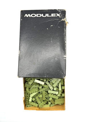 Modulex Set 1141-07 MX Olive Green 1x4 Bricks x200 1975-1981 LEGO Logo