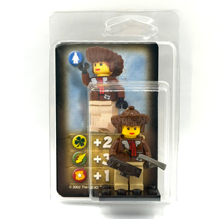 Pippin Reed / Miss Gail Storm w/ Collectors Card & Display - LEGO® Adventurers Minifigure