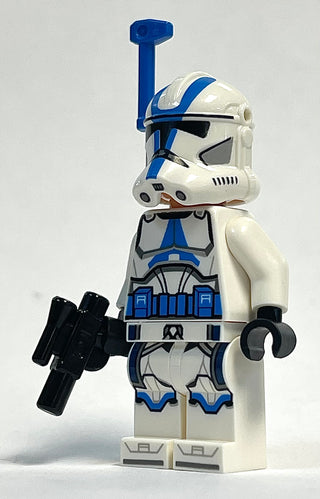 Clone Trooper Officer, 501st Legion (Phase 2) - White Arms, Blue Rangefinder, Nougat Head, Helmet with Holes, sw1246 Minifigure LEGO®   