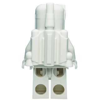 White LEGO Star Wars Boba Fett minifigure with helmet, armor plating, and articulated limbs.