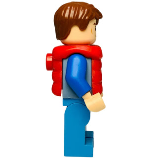 Marty McFly - Red Puffer Vest over Sand Blue Jacket, sc138 - LEGO® Speed Champions Minifigure Minifigure LEGO®
