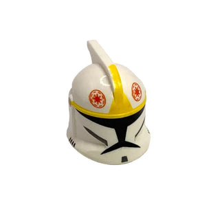 Minifigure, Headgear Helmet SW Clone Trooper with Holes, Clone Pilot Pattern, Part# 61189pb01 Part LEGO® White Very Good