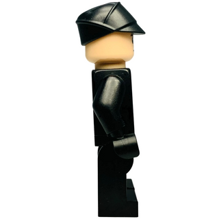 Black and tan minifigure wearing a black bicorn hat and black torso armor piece.