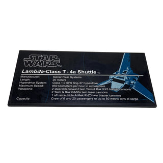 LEGO® Part Star Wars UCS Imperial Shuttle Display Tile 8x16 and Sticker, Part# 90498pb08
