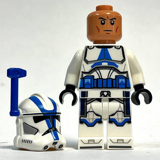 Clone Trooper Officer, 501st Legion (Phase 2) - White Arms, Blue Rangefinder, Nougat Head, Helmet with Holes, sw1246 Minifigure LEGO®   