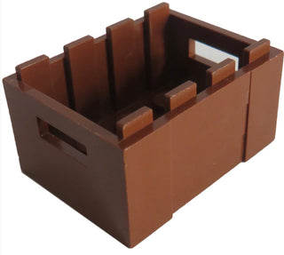 Container, Crate 3x4x1 2/3 with Handholds, Part# 30150 Part LEGO® Reddish Brown  