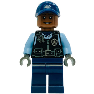 Security Guard Arkham Asylum - Female, Dark Blue Cap, Black Vest, sh1087 - LEGO® Batman™ Minifigure Minifigure LEGO®