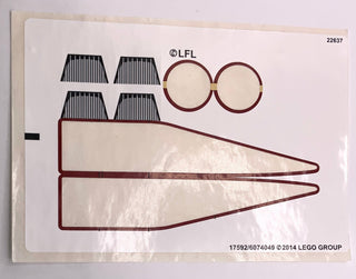 Sticker Sheet for Set Jedi Scout Fighter, 75051, International Version - (17592/6074049), Part# 75051stk01a Part LEGO® Missing 4 Stickers