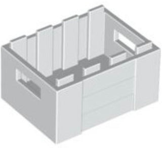 Container, Crate 3x4x1 2/3 with Handholds, Part# 30150 Part LEGO® White  
